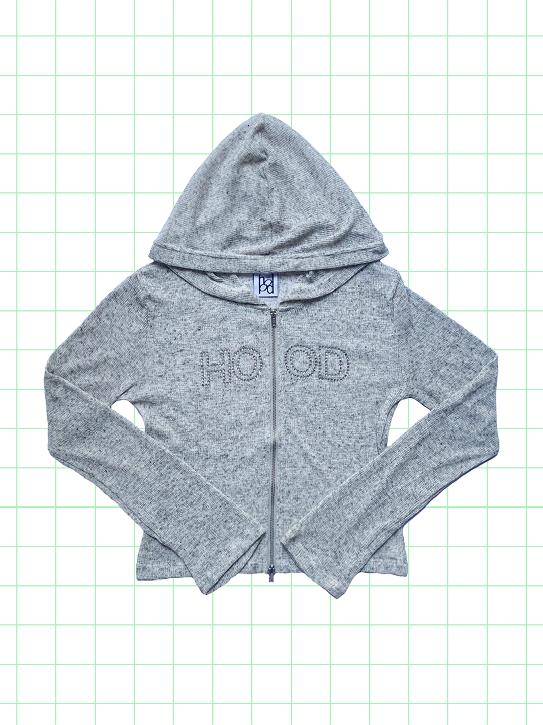 bijou knit hoodie(gray )