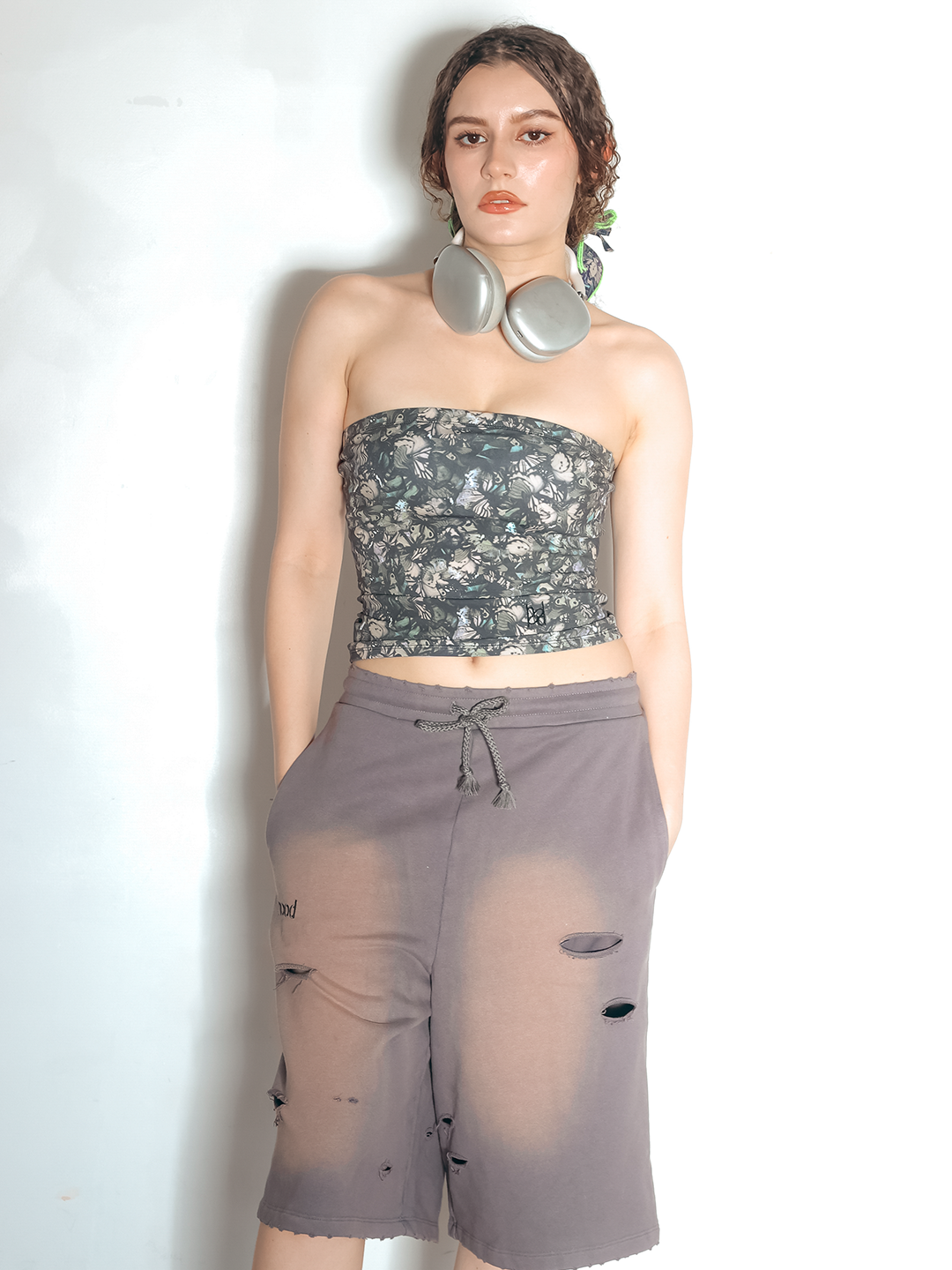 butterfly camo tube top