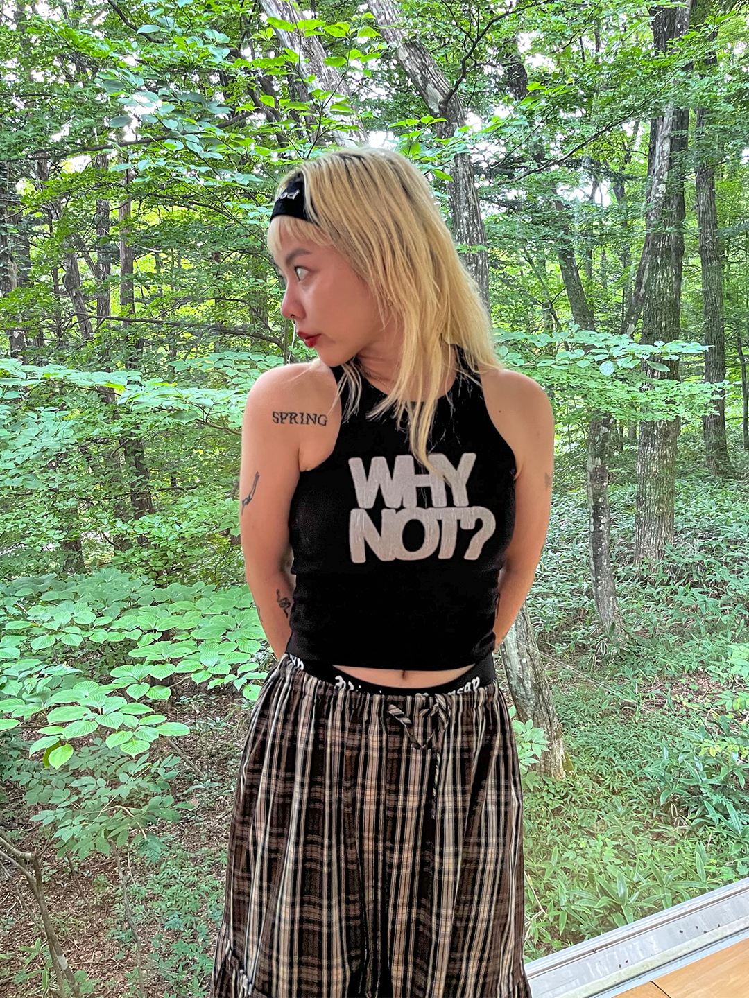 WHY NOT？ tank top(black)