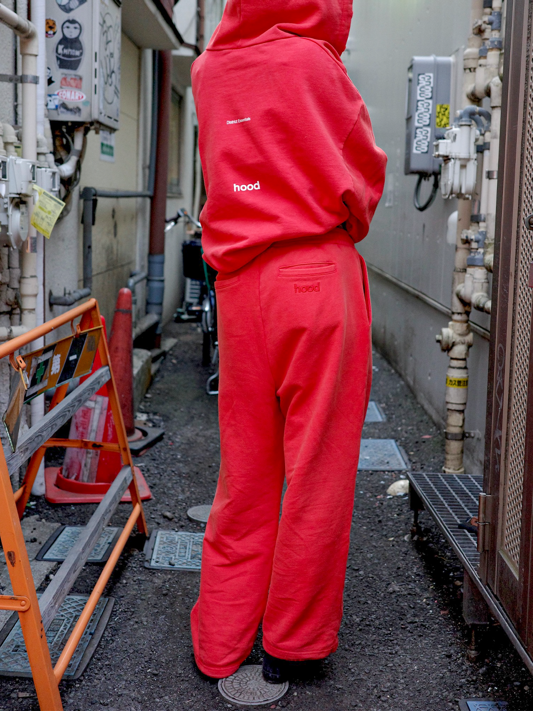 hood sweat pants(red)