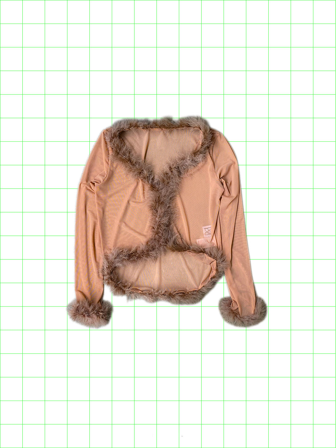 sheer feather cardigan -brown-