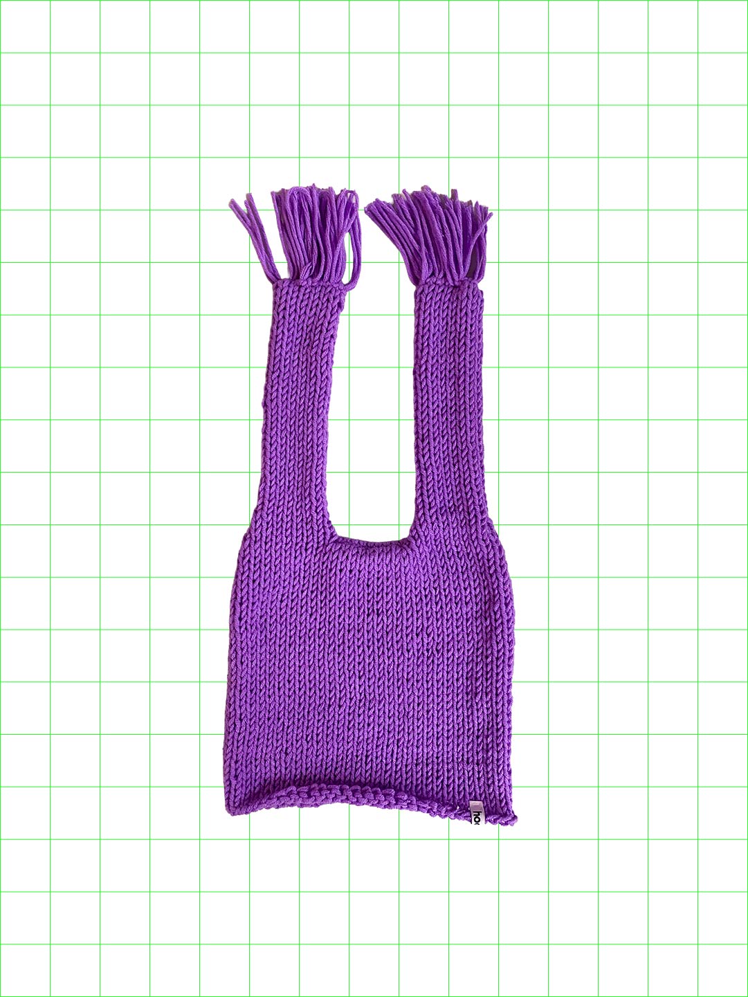 Weird knot beanie(purple/fringe)