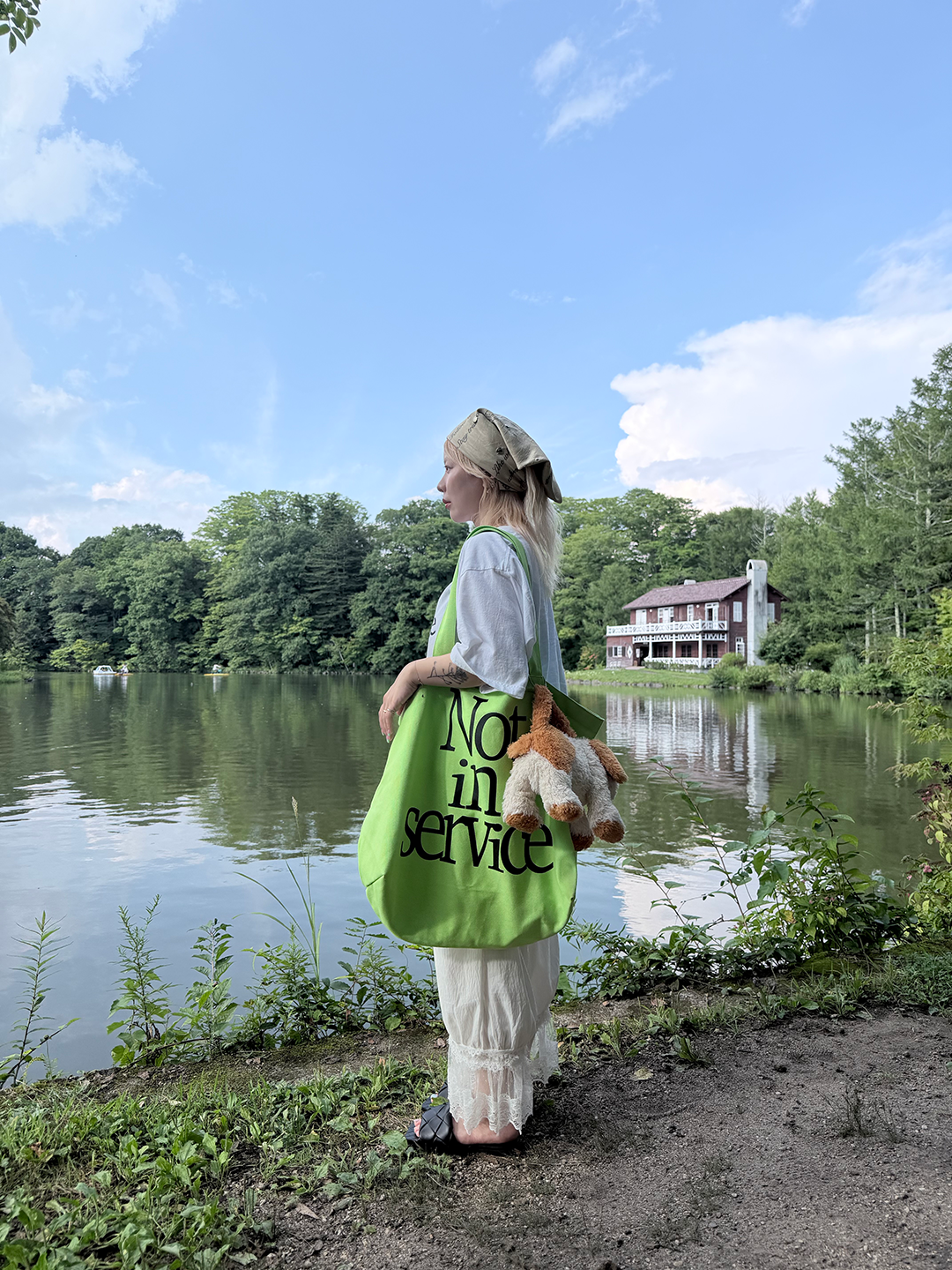 tote bag -green-