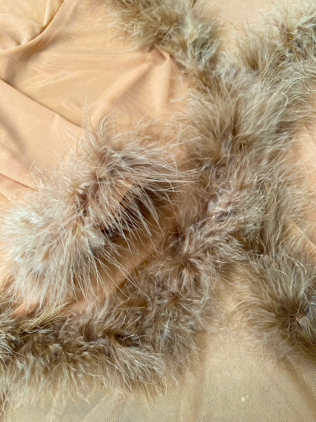 sheer feather cardigan -brown-