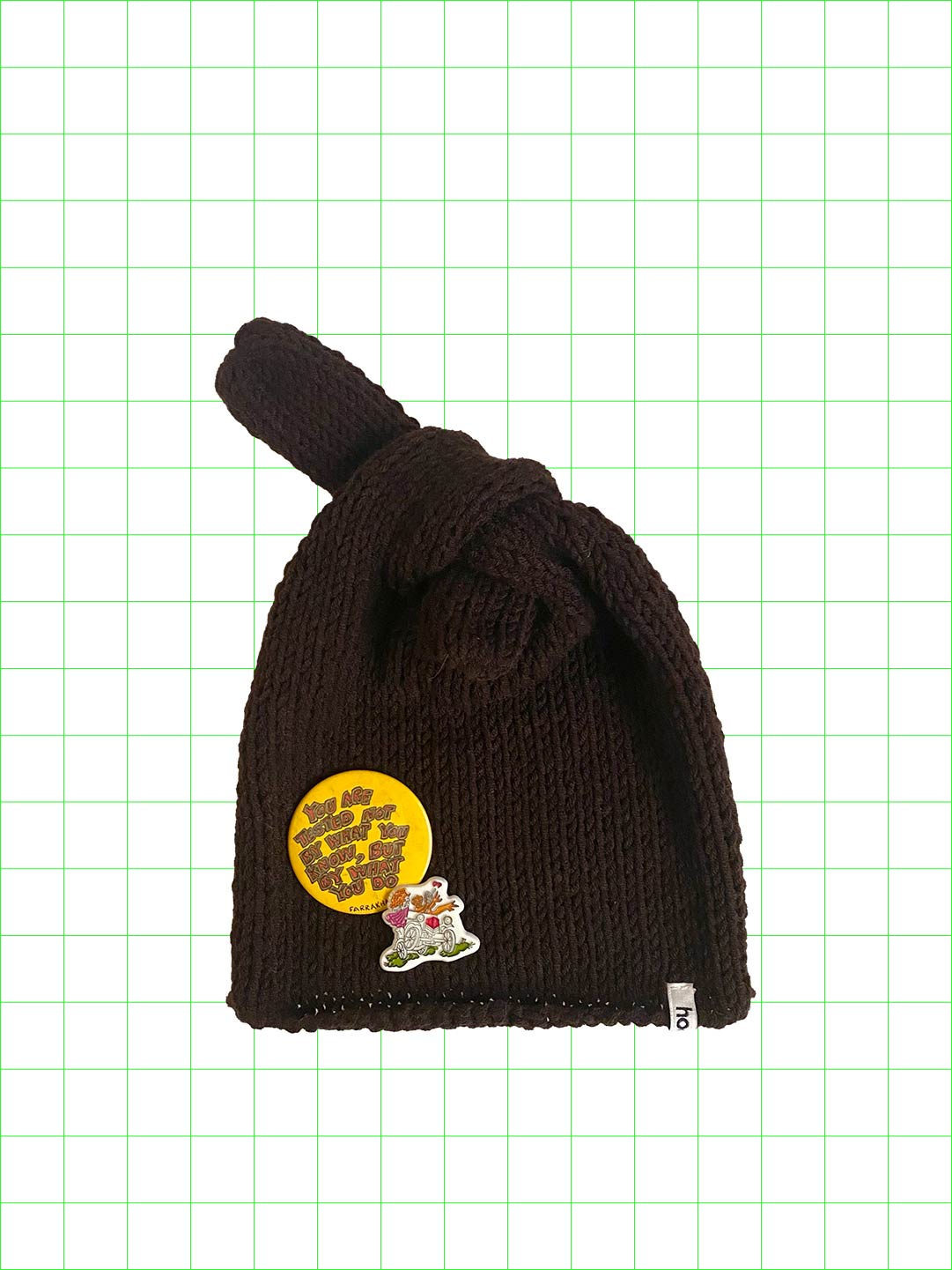 Weird knot beanie(brown/normal)