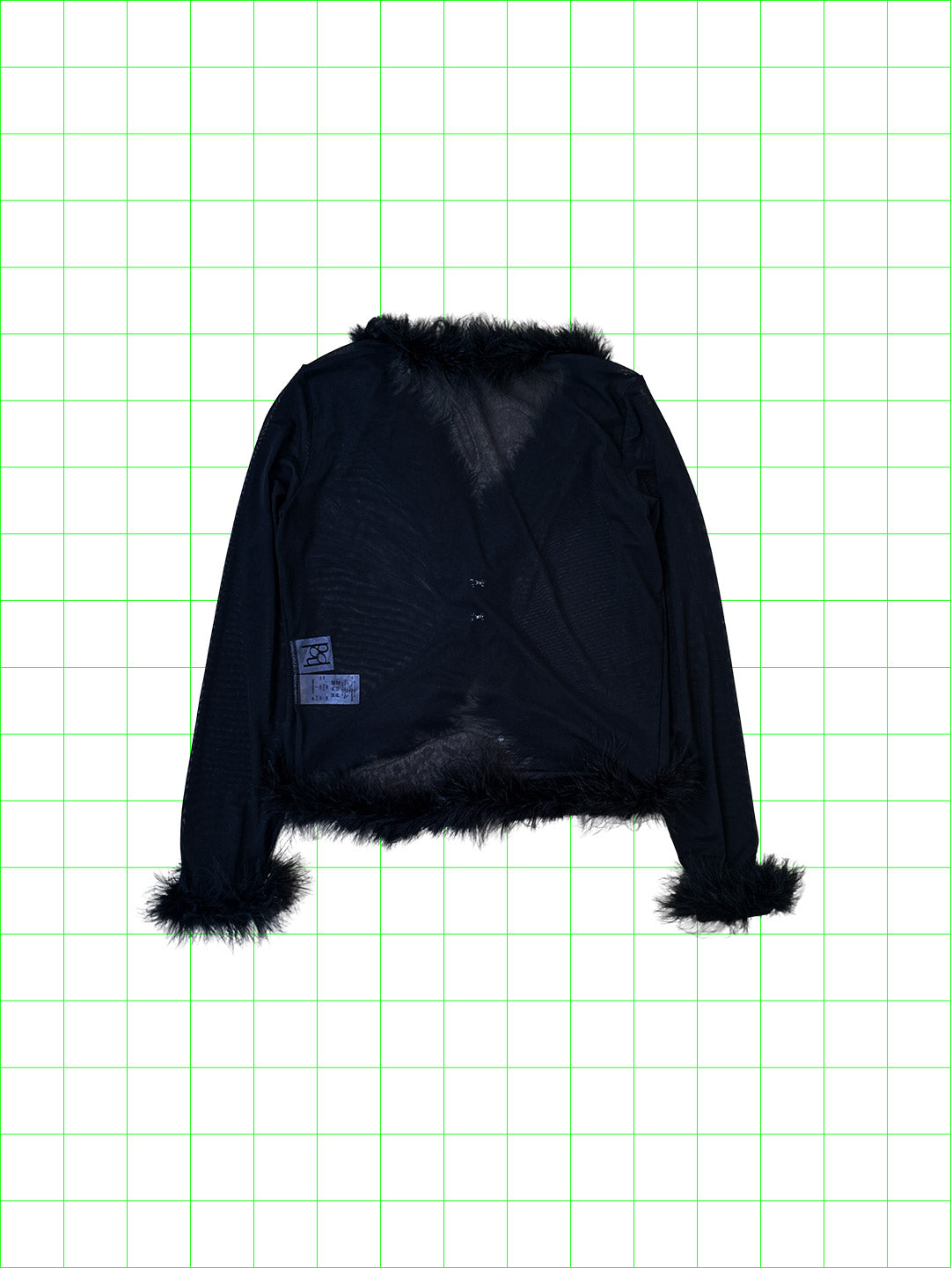 sheer feather cardigan (black）